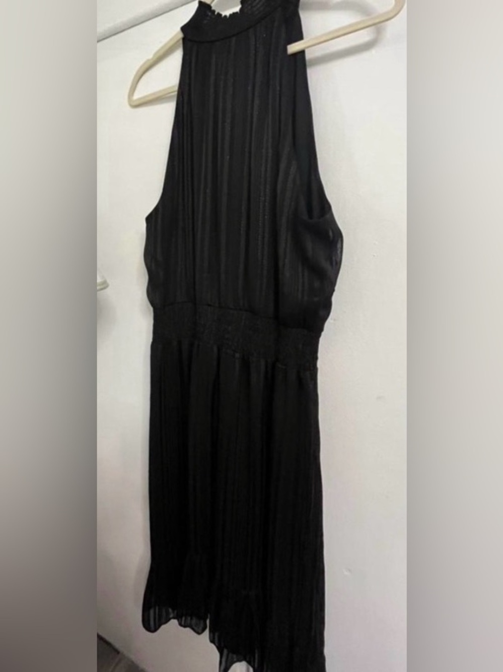MSK Black Halter Sleeveless DRESS with Subtle Shine